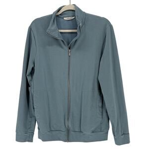 Icebreaker Jacket Mens Medium Light Blue Full Zip Merino Wool Blend Casual